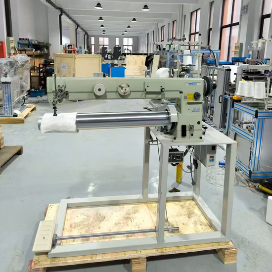 Machine à coudre industrielle de bras de cylindre Long de sac de manchon de filtre Double deux aiguilles